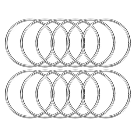 Uxcell 12 Pcs Dream Catcher Rings,Metal Crafts Hoops Floral Hoop 2 Inch Macrame Hoops Rings for DIY Crafts Wreath Making Supplies Plant Hangers,Silver