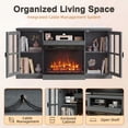 thumbnail image 5 of Homall Fireplace TV Stand for TVs up to 65" 3-Sided Glass Modern Media Entertainment Center with Cabniet Storage Adjustable Flame Color Fireplace,Gray, 5 of 7