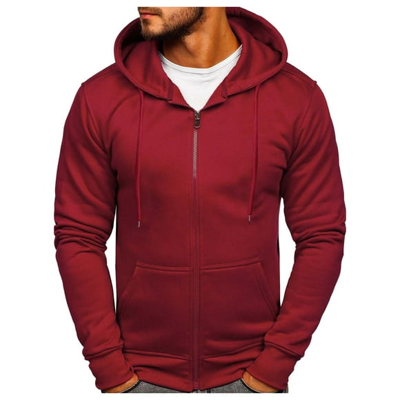 MSJUHEG Hoodies For Men Zip Up Hoodie Thick Fleece Custom Graphic Printed Hooded Shirt Sweat Men Luxury Hoodie Hoodie Red M