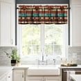 thumbnail image 3 of Aztec Kitchen Curtains Valance for Windows,Southwestern Native Tribal Valances for Kitchen Window,Boho Geometric Printed Short Curtains for Small Windows Cafe Living Room Bedroom 54x18 Inch 1 Panel, 3 of 5