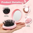 thumbnail image 4 of OPALESQUE 12 Pcs Pink Coquette Bow Mini Hair Brushes Folding Mirror Coquette Detangler Brush Bulk Round Compact Massage Scalp Comb for Purse Women Travel Team Gifts Trendy Stuff Party Favors, 4 of 7