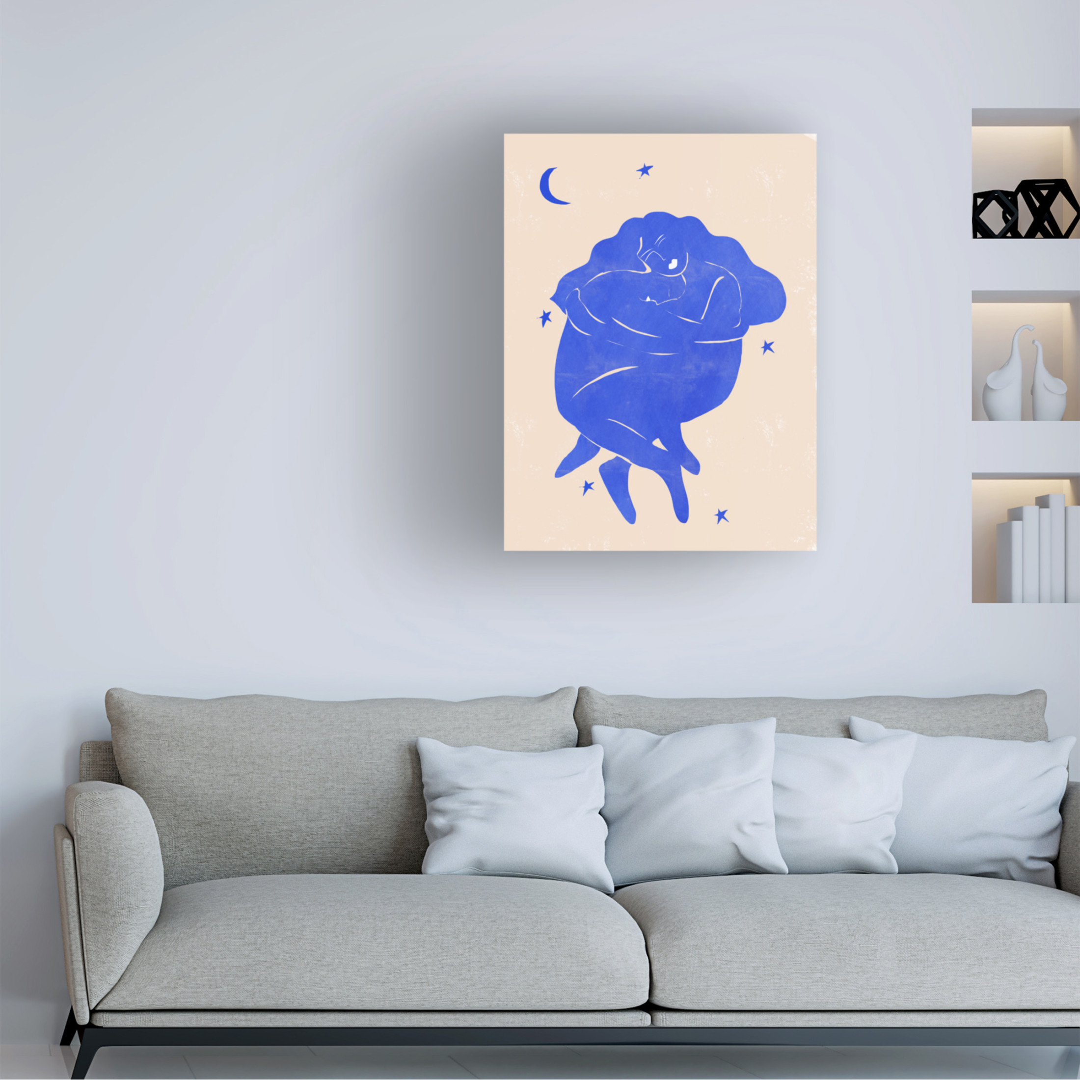 Canvas Wall Art - Alja Horvat 'Blue Lovers' Wall Art for Living Room, Bedroom, or Office D?cor by Trademark Fine Art - 35 x 47 Inches