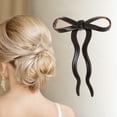 thumbnail image 2 of Unique Bargains 1 Pc Chignon Pin Bow Wave Hair Hairpin for Women Reddish Brown, 2 of 5
