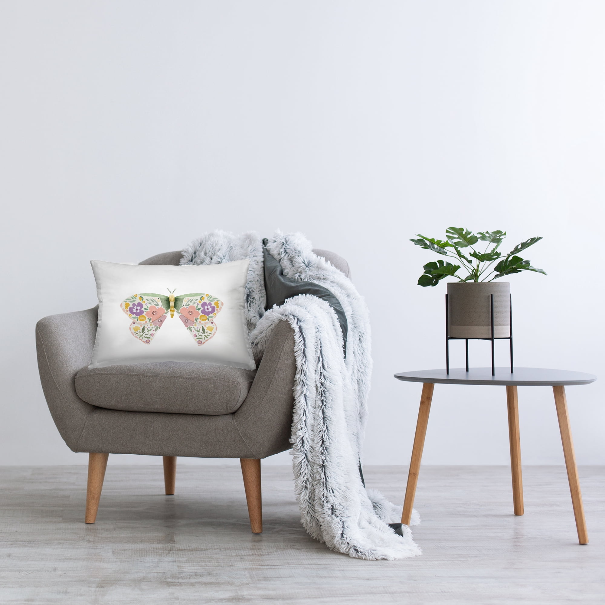 Stupell Industries Snail & Natural Mushrooms Decorative Printed Throw Pillow Design by Kim Allen.