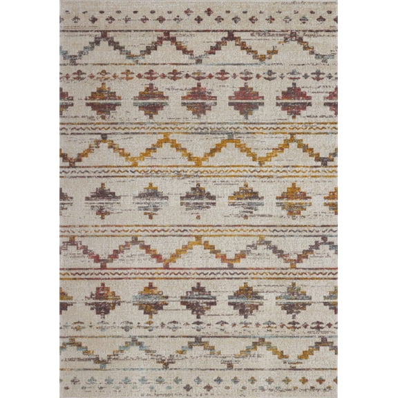 Ladole Rugs Timeless Collection Cranbrook Southwestern Style Durable Area Rug Carpet in Charcoal Brown, 5x8 (5'3" x 7'5" , 160cm x 230cm)