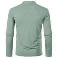 thumbnail image 4 of Evdexr Big and Tall Shirt for Men Henley Long Sleeve T Shirts Raglan Button Down Athletic Tops Fall Round Neck Cotton Regular Fit Muscle Top Mint Green L, 4 of 7