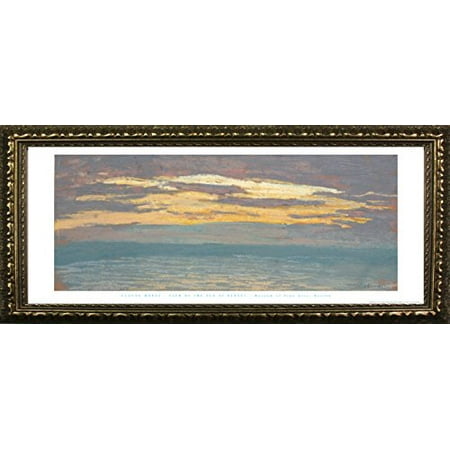 buyartforless framed view of the sea at sunset by claude monet 12x36
