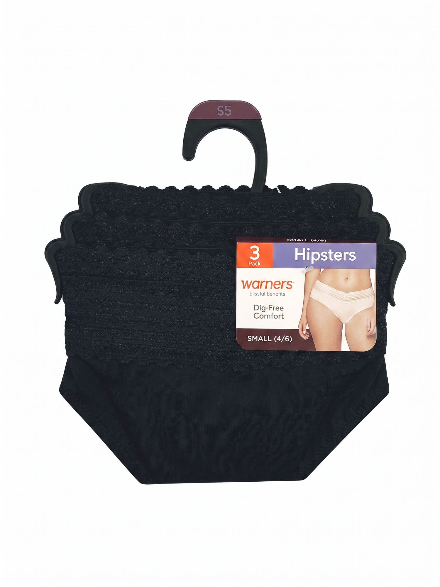 Warners Blissful Benefits Women's Dig-Free Micro Lace Hipster 3-Pack, Sizes S-3XL