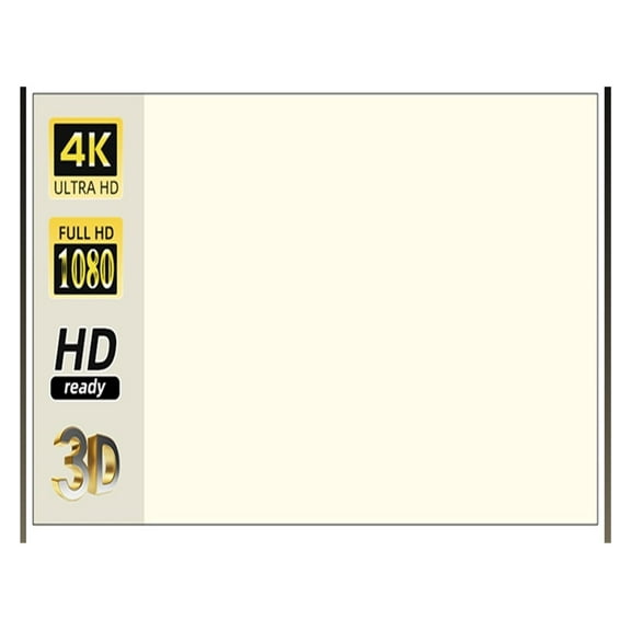 Projector Screen 60-130 Inch White Grid Anti-Light 160 ° Viewing Angle Reflective Projection Screen Indoor Outdoor Movie ,Wrinkle-Resistant Design