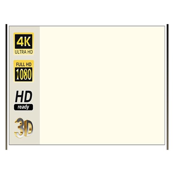Projector Screen 60-130 Inch White Grid Anti-Light 160 ° Viewing Angle Reflective Projection Screen Indoor Outdoor Movie ,Easy to Use