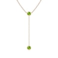 thumbnail image 1 of Angara Collier Péridot Naturel - Collier Style Lariat Péridot Rond 1.1 ct en Or Rose 14K pour Femmes, 1 of 8