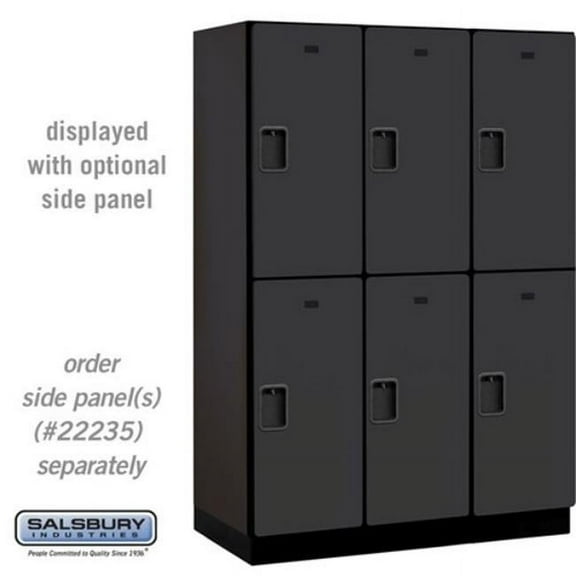 Salsbury Industries 18-22361BLK 18 in. Wide Double Tier Designer Wood Locker, Black - 3 x 6 ft. x 21 in.