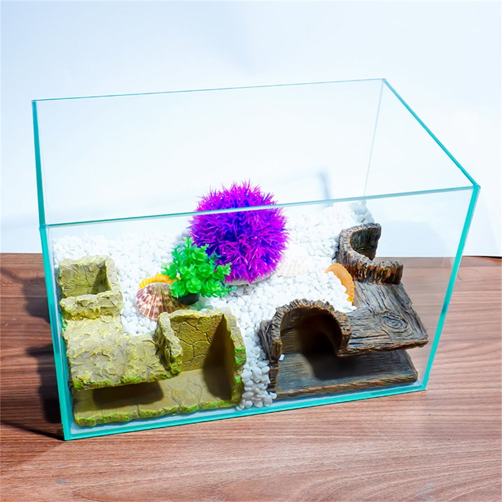 Realistic Stone Cave Fish Tanks Decorative Resin Tunnel Shelter For Aquariums Fish And Shrimp Habitats Landscape Accesso