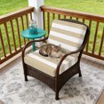 thumbnail image 4 of Outdoor Patio Cushion Covers 4 Pack Creamy Beige Stripes Patio Chair Cushion Covers with Ties and Zipper Modern Parallel Lines Waterproof Outdoor Seat Cushion Covers for Patio Furniture 20"x18", 4 of 9