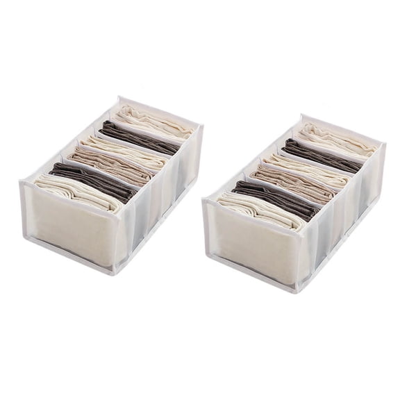 Mesh Clothes Storage Box - 6/7/9 Grid Drawer Organizer - Foldable Design - White Mesh Material - for Pants/Shirts/Underwear - Space-Saving Closet Organizer