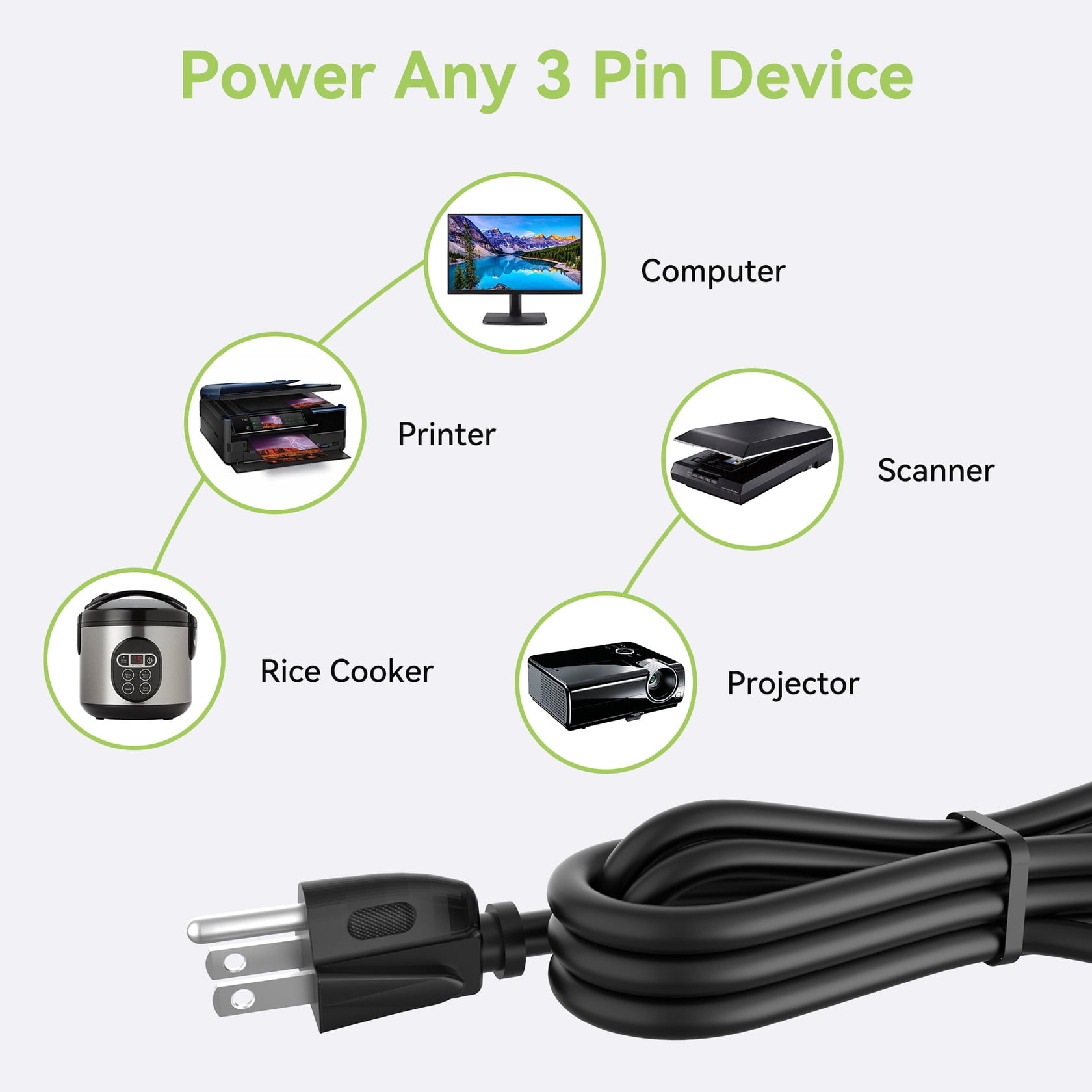 XMHEIRD AC Power Cord Cable For Rohde & Schwarz R&S Signal Generator Series SMA SMB SMBV
