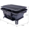 thumbnail image 2 of Hibachi Grill, 16" Portable Cast Iron Outdoor Tabletop Grill, Handled Mini Japanese BBQ Charcoal Stove, Small Durable Camping Cast Iron Grill with Grate Hook, 2 of 9