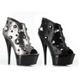 thumbnail image 1 of Ellie Shoes E-609-Eros 6 Open Toe Bootie with Large Stones Silver / 11, 1 of 2