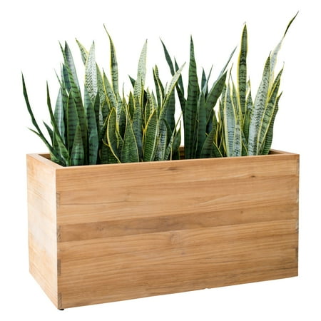 Modrn Teak Wood Rectangular Planter