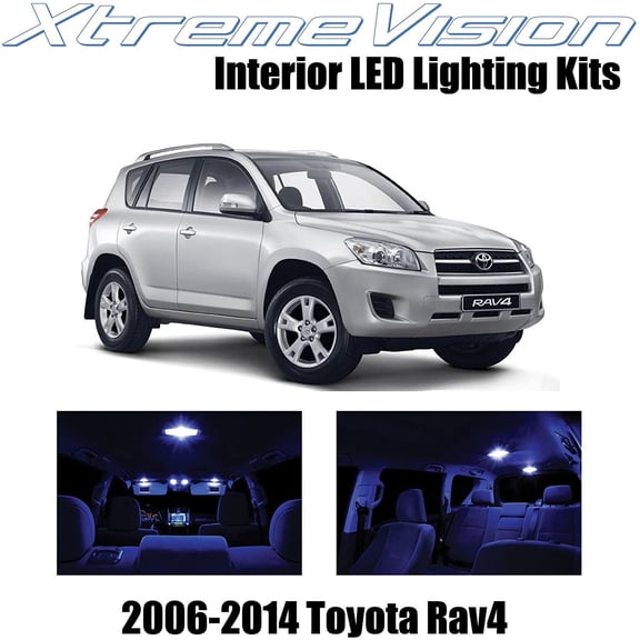 XtremeVision Interior LED for Toyota RAV4 2006-2014 6 pcs Blue Interior LED Kit Installation Tool