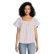 Time and Tru Women's Square Neck Top, Sizes XS-XXXL (Women's and Women's Plus)