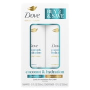 Dove Coconut & Hydration Shampoo & Conditioner Set, 12 fl oz 2 count