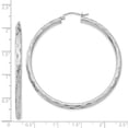 thumbnail image 4 of Diamond2Deal 14K White Gold Diamond-Cut Hoop Earrings for Women (L- 1.97 inch, W- 0.12 inch), 4 of 6
