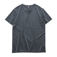 thumbnail image 3 of Camiseta de seda fina de verano de Dukeen para hombre, cuello redondo, manga corta, informal, suave, para fitness, camisetas modal de algodón lisas de gran tamaño, 3 of 5