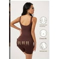 thumbnail image 6 of BLTIBY Tank Top Bodysuit for Women U Neck Solid Color Shorts Jumpsuit Tummy Control Seamless Shapewear Fashion Bodysuits Coffee XL, 6 of 7