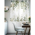 thumbnail image 4 of Sage Green Eucalyptus Leaves Sheer Curtains 72 Inch Length 2 Panels for Living Room, Spring Botanical Floral Voile Kitchen Curtain Set, Luxury Privacy Drapes Window Treatment for Bedroom, 4 of 7