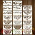 thumbnail image 6 of Sinyiin 30Pcs Leaves Flower Painting Stencils 11.8x5.9in Reusable Plastic Drawing Templates for Door Sign Wall Art Decoration, 6 of 11