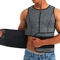 thumbnail image 2 of Chaleco de entrenamiento de cintura con cremallera y traje de sauna de neopreno para hombre, 2 of 8