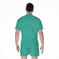 thumbnail image 2 of Turquoise (Not Real) Glitter Short Sleeve Men'S Rompers Casual Summer Jumpsuits Outfit, 2 of 4