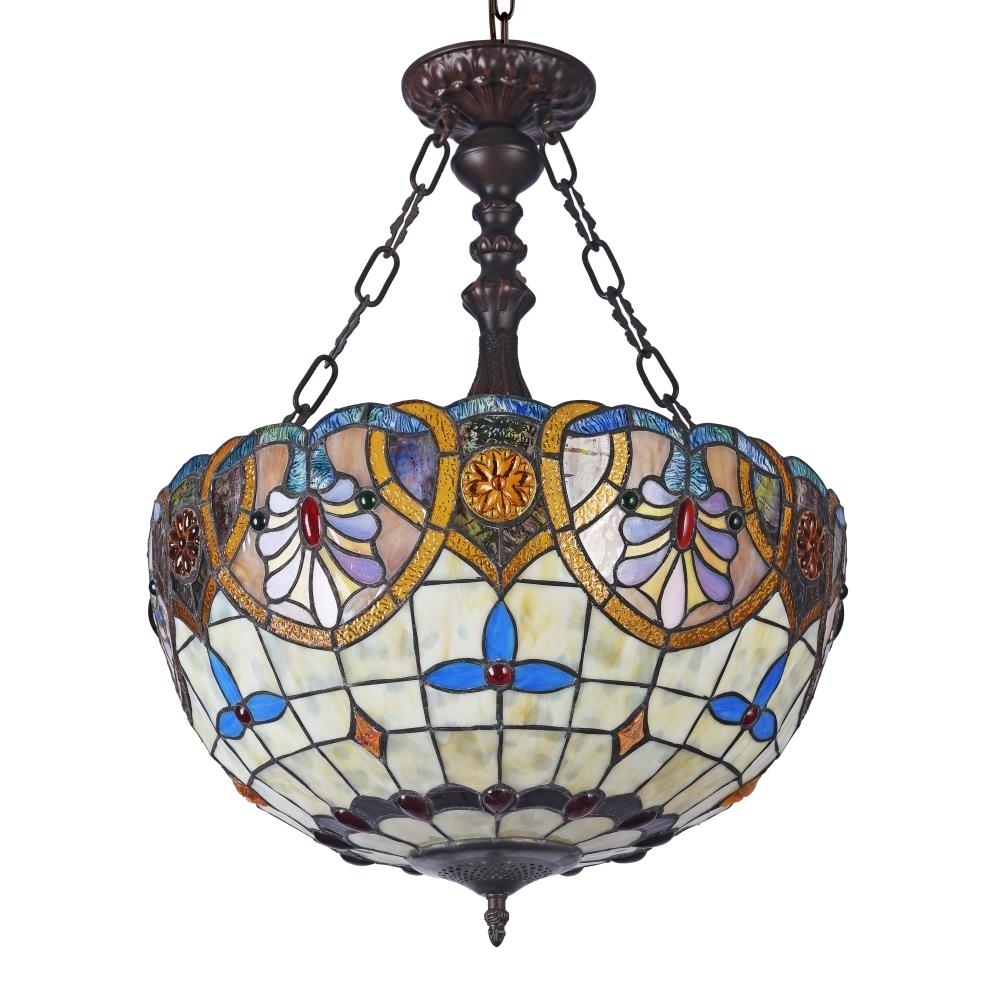 CHLOE Lighting LIANA Tiffany-style 2 Light Victorian Inverted Ceiling ...