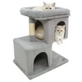 thumbnail image 1 of Gymax 25.5'' Cat Tree w/2 Large Condo Padded Top Perch Sisal Scratching Posts for Cats Light Gray, 1 of 10