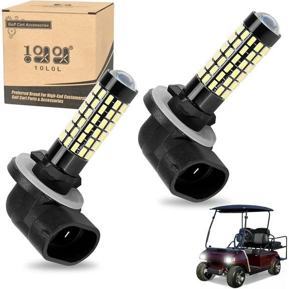 ABPETE 10L0L 881 Golf Cart Head Light Bulb for EZGO, Club Car DS & Precedent, Headlight or Fog Light Replacement Bulb, Pack of 2