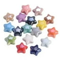 thumbnail image 2 of U8MO 10pcs Star Shape 14mm Glossy Shiny Handmade Ceramci Porcelain Loose Beads-Pink, 2 of 4