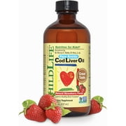 ChildLife Essentials Omega-3 Liquid Cod Liver Oil for Kids, Brain & Immune Support, Strawberry, 8 Oz (Pack of 1)