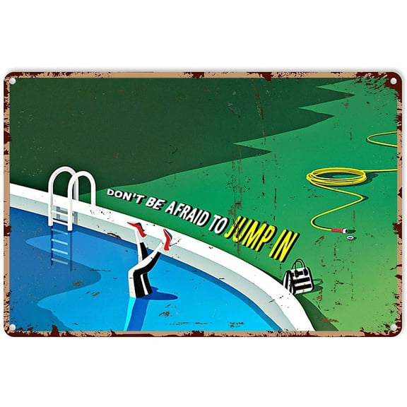 Swimming Pool Wall Art Decor Dachshund Beach Club Metal Sign Decor Tin Aluminum Sign Wall Art Metal Poster for Party Home Bar Outdoor Bathroom 16x12 inch