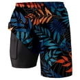 thumbnail image 3 of Board Shorts Male Swim Trunks With Lined Short Bathing Suits 5 Inch Inseam Liner Beach Shorts Black S, 3 of 4