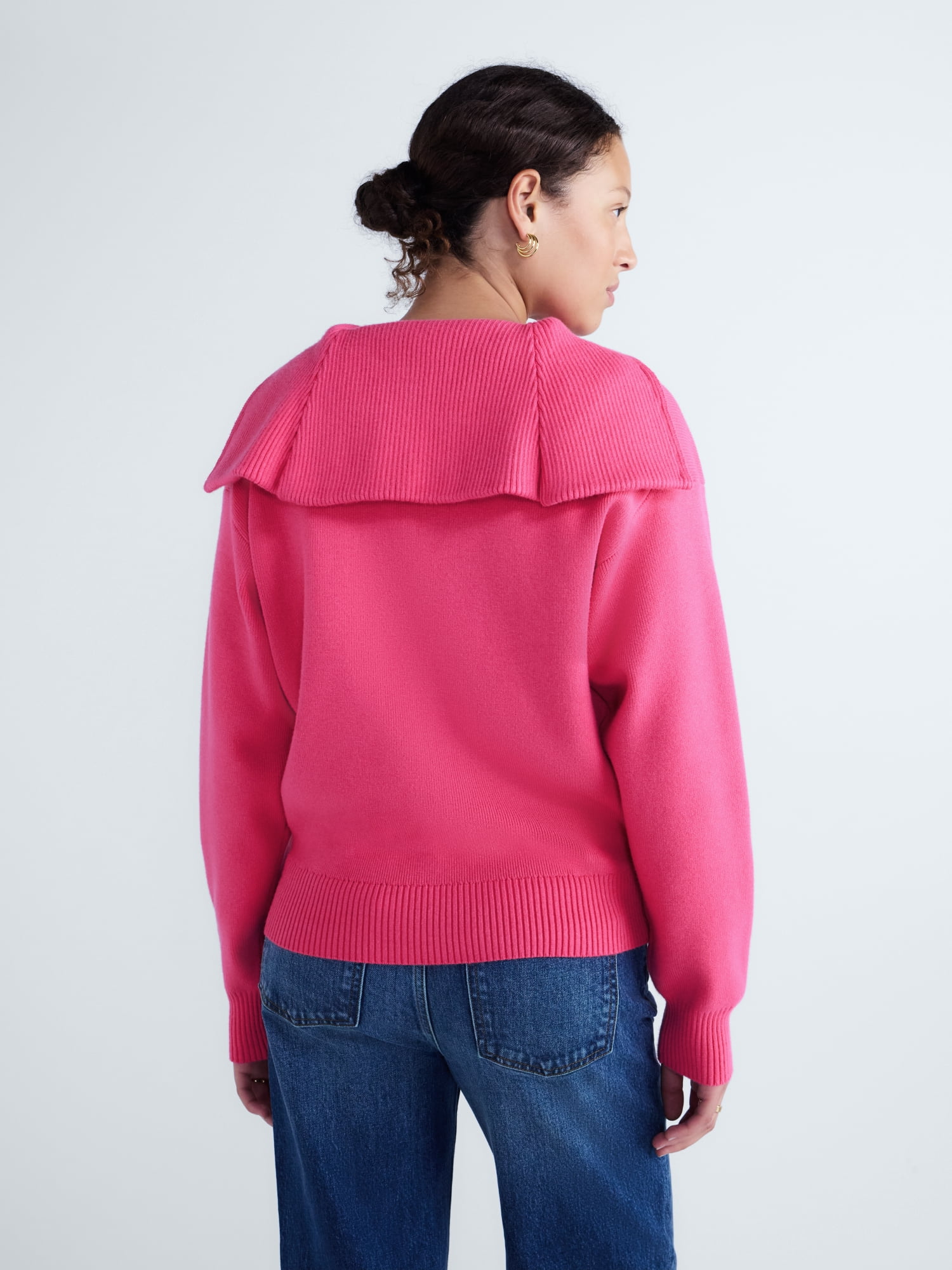 Free Assembly Women's and Women Plus Quarter-Zip Sweater, Midweight, Sizes XXS-4X