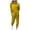 Yellow, variant on Bxsruta Two Piece Outfits for Women Loose Two-piece Sets Solid Long Sleeve Tops Vest Casual Pants Sweatsuit Lounge Workout Sets for Women