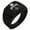 Black, variant on Stainless Steel Floral Fleur De Lis Geometric Pattern Step-Down Biker Style Polished Ring
