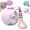 Pink, variant on Three Tree Portable 2-in-1 10 fl oz Pink Plastic Dog Water Bottle