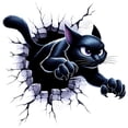 thumbnail image 3 of Adhesivos de pared 3D con forma de gato negro para Halloween, PVC, autoadhesivos, 3 of 4