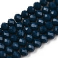 thumbnail image 1 of Opaque Solid Color Glass Beads Strands Faceted Rondelle Steel Blue 4x3mm Hole: 0.4mm about 113~115pcs/strand 41~42cm, 1 of 3