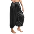 thumbnail image 2 of Doomiva Women's Belly Dance Harem Pants Shiny Sequin Tassel Trouser Arabic Halloween Loose Pants Bloomers Black S, 2 of 7