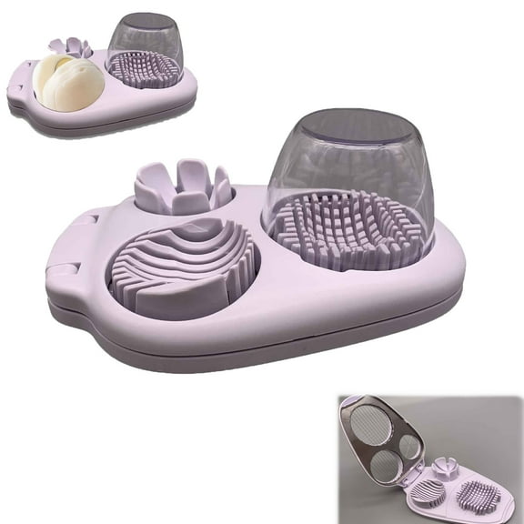 Heavy Duty Egg Slicer with 3 Cutting Modes, 2025 New Stainless Steel Egg Cutter for Hard Boiled Eggs, Strawberry, Mushroom, and Grape, Kitchen Dicer Tool, Kitchen Gardget