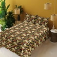 thumbnail image 2 of Ambesonne Koi Print Fitted & Flat Sheet with Shams 4 Pcs Set, Chill Concept Asian Lotus, King, Orange Fawn and Dark Grey, 2 of 5