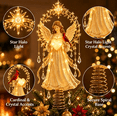 thumbnail image 4 of Lighted Memorial Christmas Tree Topper Collection with Warm Glow and Crystal-Inspired Accents, for Christmas Tree Decor (Memorial Angel), 4 of 5